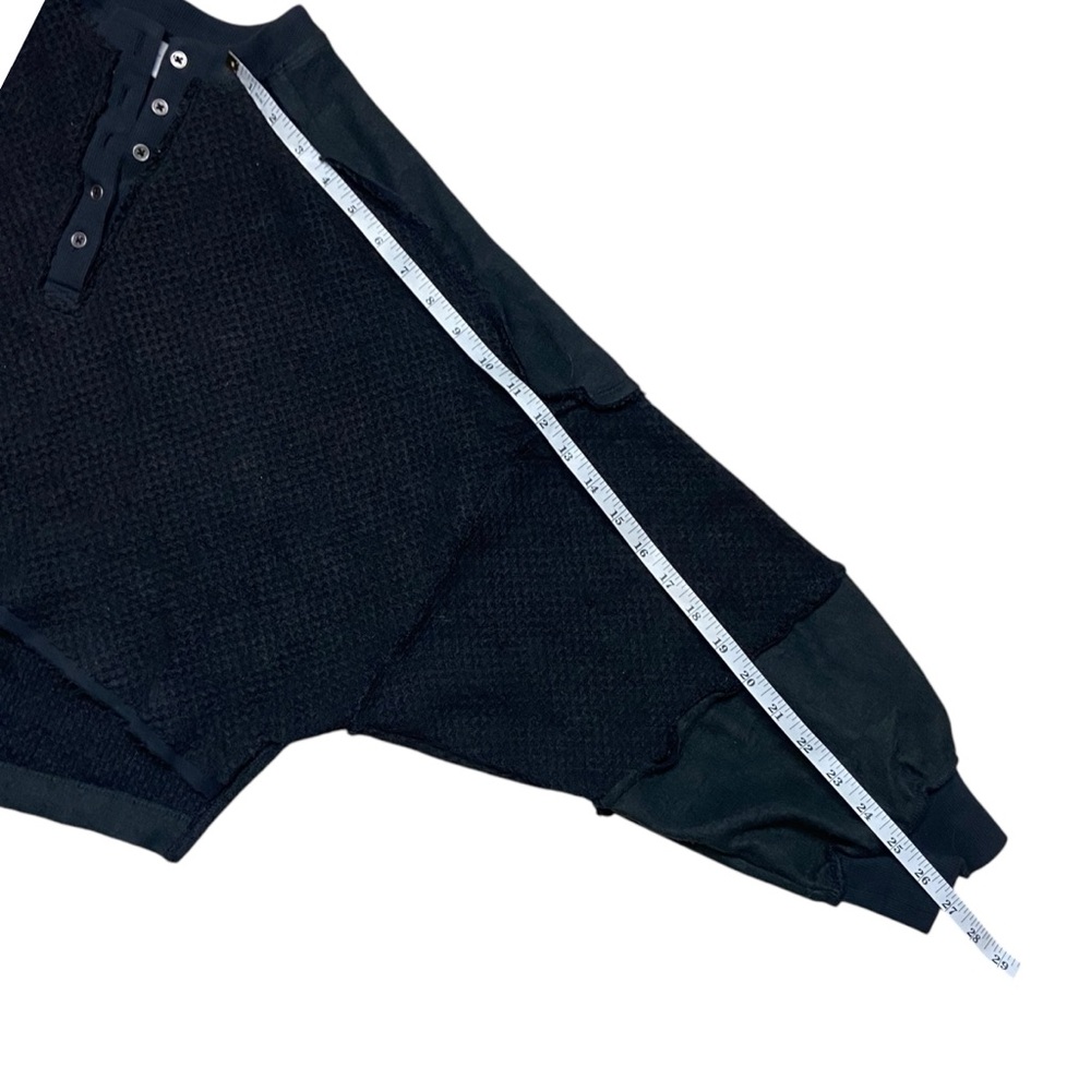Urban Outfitters UO Out From Under Mel Cozy Pieced Henley Top Black S - Picture 12 of 14